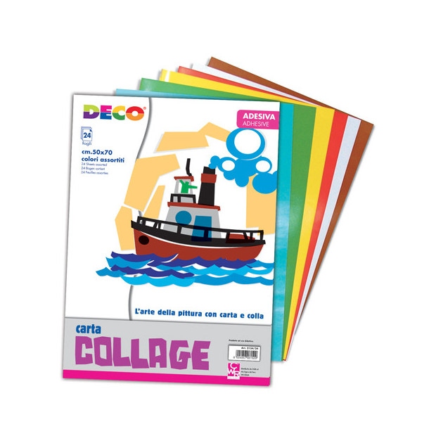 RASATA ADESIVA CM. 50x70 CONF. 24 FG.  - COL. ASS.