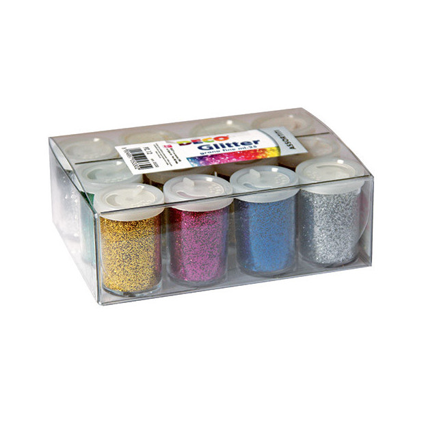 GLITTER - CONF. 12 FLACONI ML.25 - COL. ASS.