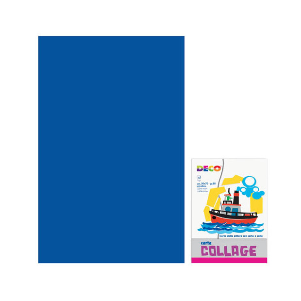 CARTA RASATA CM.50X70 - CONF. 12 FG. - BLU
