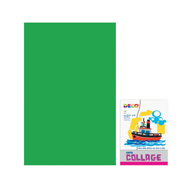 CARTA RASATA CM.50X70 - CONF. 12 FG. - VERDE