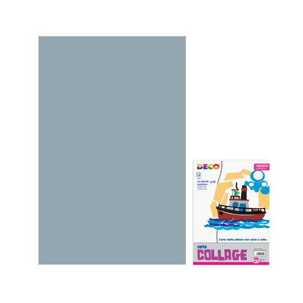 RASATA ADESIVA CM. 50x70 CONF. 10 FG.  - ARGENTO