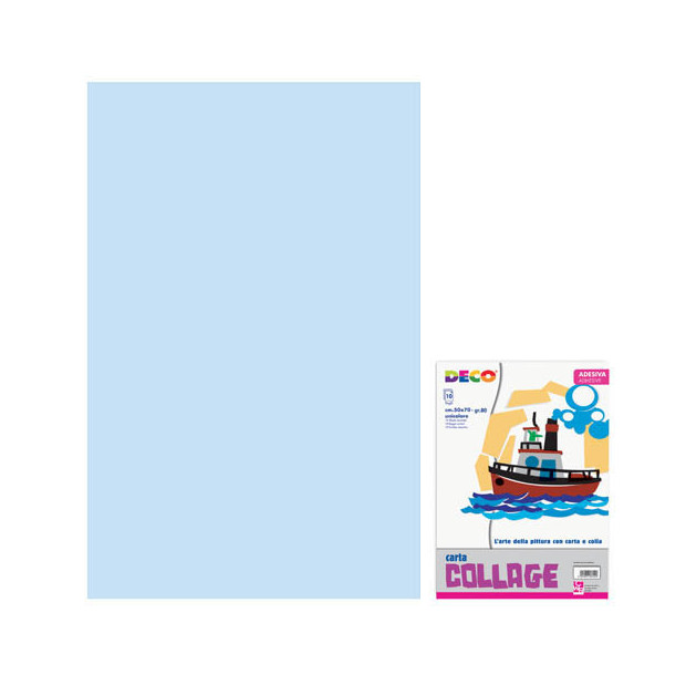 RASATA ADESIVA CM. 50x70 CONF. 10 FG.  - AZZURRO