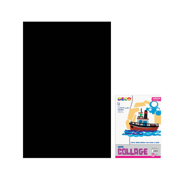 RASATA ADESIVA CM. 50x70 CONF. 10 FG.  - NERO