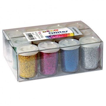 GLITTER - CONF. 12 FLACONI ML.25 - COL. ASS.