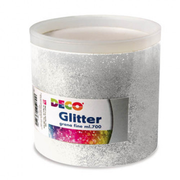 GLITTER GRANA FINE - BARATTOLO ML.700 - ARGENTO