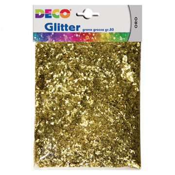 GLITTER GRANA GROSSA - BUSTA GR.80 - ORO