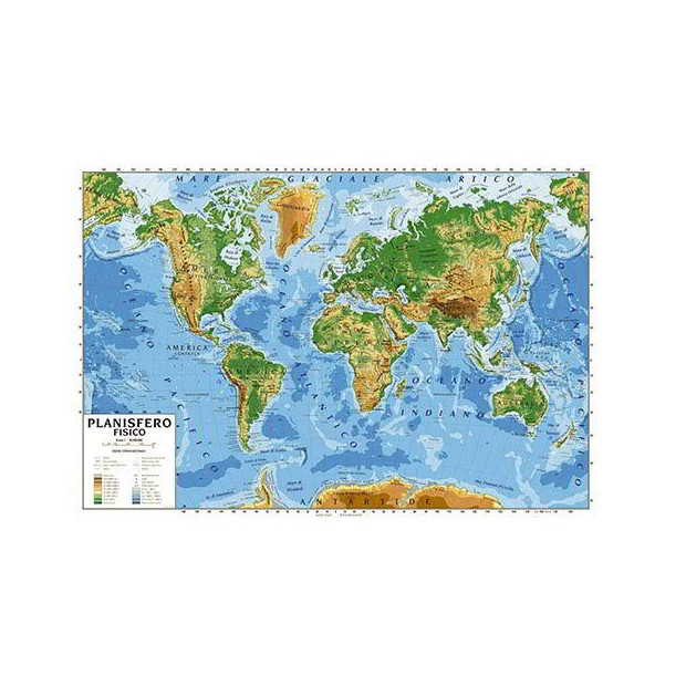 Carta Geografica da Parete - Planisfero