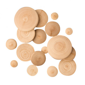 Dischi Bombati in Legno in Set