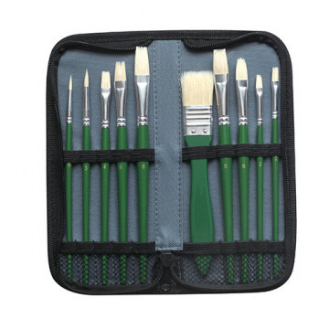 PENNELLI OLIO - SETOLA - ASTUCCIO REGALO - 10 PEZZI ASS