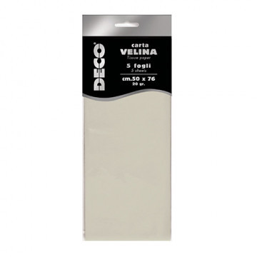CARTA VELINA 20 GR. BUSTA 5 FG. CM.50X76 AVORIO