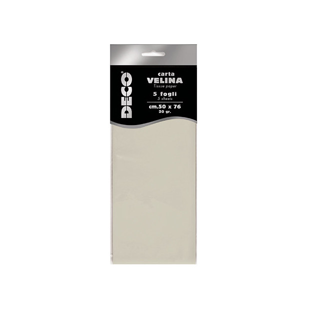 CARTA VELINA 20 GR. BUSTA 5 FG. CM.50X76 AVORIO