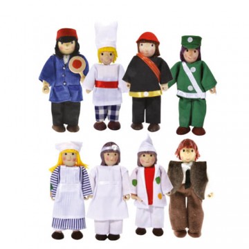 Personaggi in Legno in Set