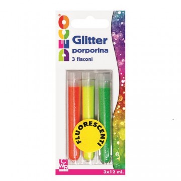 GLITTER - BLISTER 3 FLACONI - COLORI FLUO ASS.