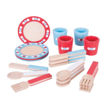 STOVIGLIE IN LEGNO - SET 20 PEZZI