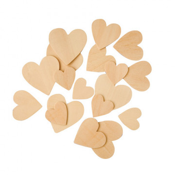 Cuori in Legno in Set